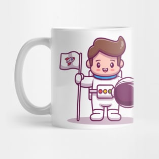 Cute Astronaut Kid Cartoon Vector Icon Illustration Mug